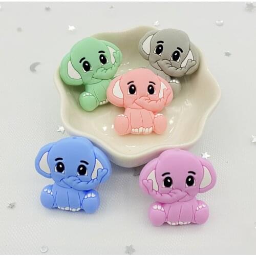 20PCs mini Elephant Silicone Beads BPA Free Silicone Teether DIY Crafts Silicone Teether Molar Toys Baby Care Teether