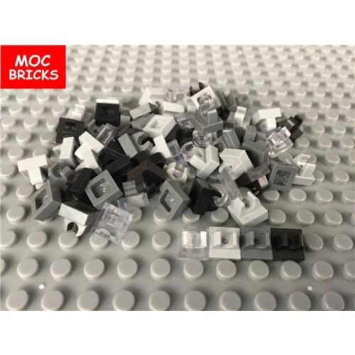 50pcs/lot MOC bricks DIY Tile, Modified 1 x 1 with Clip fit with 2555 Educational Building Blocks figure toys kids gifts