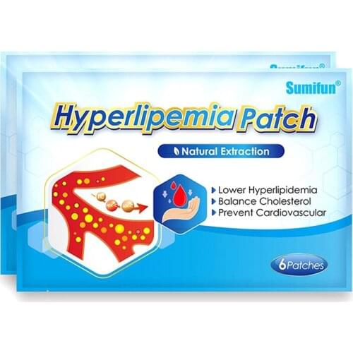6Pcs Sumifun Hyperlipemia Patch Balance Lower Blood Lipids Relieve Chest Tightness Dizziness Herbal Medical Plaster Body Care