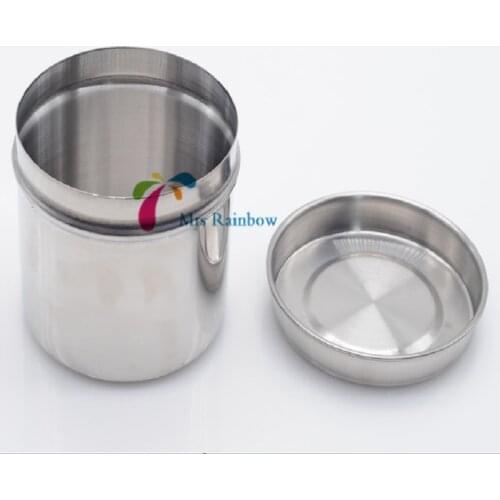 8cm Dental Lab Stainless Jar Holder Dispenser Steel Cotton Ball Gauze Tampon Jar Dental Accessories