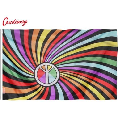 90 x 150cm Rainbow rotating flag beautiful home decoration flags