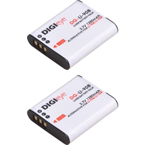 2 Pcs Li-90B2 Pcs LI90B LI-92B Battery for Olympus Tough TG-6 TG-5 TG-Tracker SH-1 SH-2 SP-100 IHS TG-1 TG-2