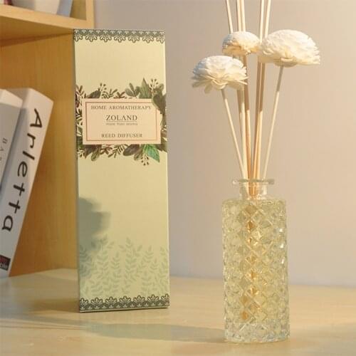 150ml Home Fragrance Oil Rattan Reed Diffuser with Carved Vase and Dried Flower Room Perfume Aroma Essential Oil Supplement