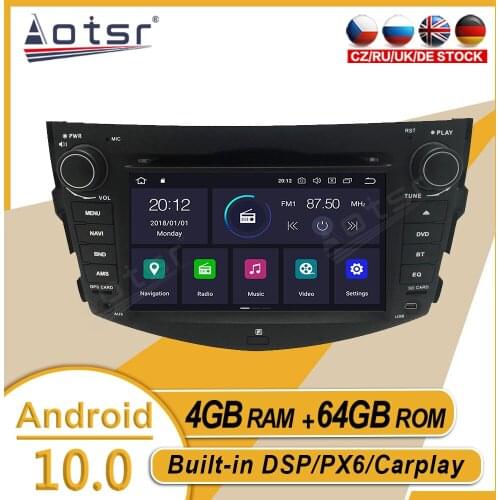 4+64G For Toyota RAV4 2006 2007 2008 - 2012 Car Stereo Multimedia Player Android GPS Navi Auto Audio Radio Carplay PX6 Head Unit