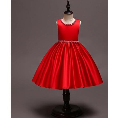 Girl Pageant Prom Gown Silk princess Evening Party Dress for Wedding Girl Dresses First Communion Dress Bow Beading Satin