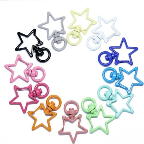 10pc/lot Star shape Keychains Lobster Clasps Hooks Key Chain Key Rings for DIY Trinkets Pom Pom Keychain Jewelry Findings
