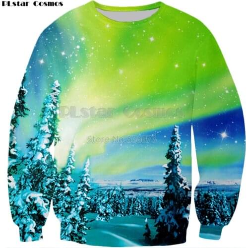 PLstar Cosmos Brand clothing 2018 New style Fashion Sweatshirt Arctic Nights Nature Print 3d Mens Womens casual pullover