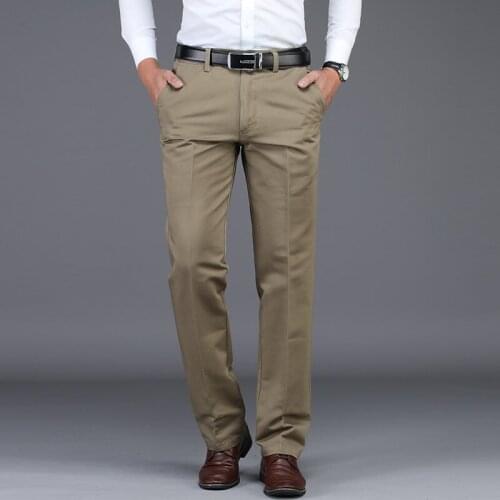 Pants Men Size29-38 Autumn winter Straight Pant 100% Cotton Men Wear Comfortable warm Trousers Male Clothing