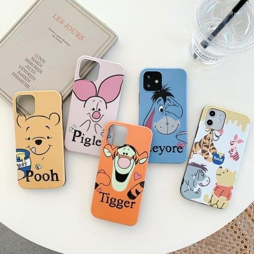Disney Winnie The Pooh Phone Case for IPhone X / XS / XR / 11 / 12 / Pro / Cartoon Cute Style Anti-fall Silicone Case