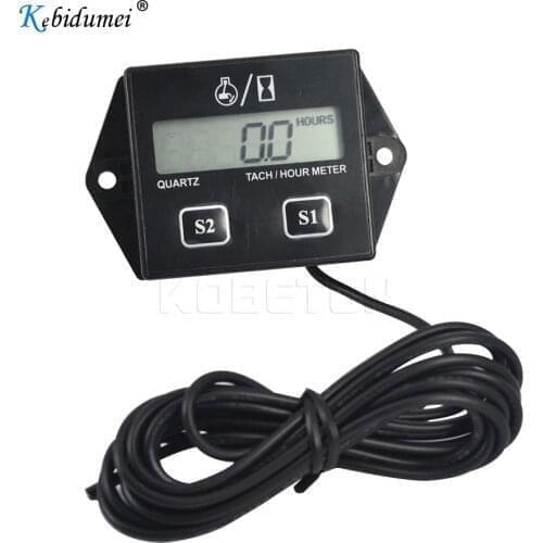 Digital Engine Tach Hour Meter Tachometer Gauge 2&4 Stroke Engine Spark Plugs Inductive Display For Motorcycle Motor MMF002
