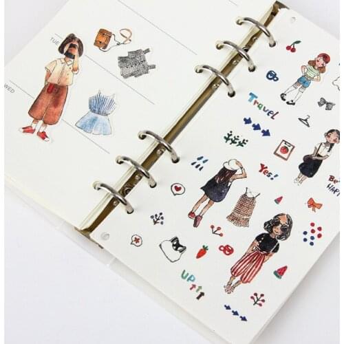 Loose-leaf Diary Decoration Seal Sticker DIY Journal Color Pencil Painting Style Stickers Girls Daily Scrapbook Luggage Decal