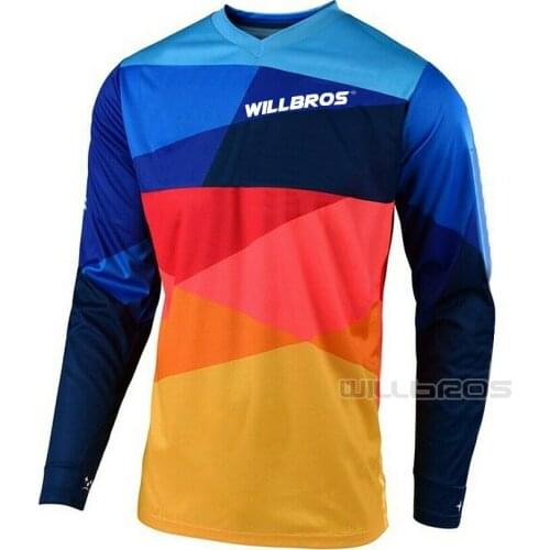 Willbros Sprint Jet Jersey Motocross Motorbike Downhill Bike Riding T-shirt Mountain Bicycle Offroad Long Sleeve