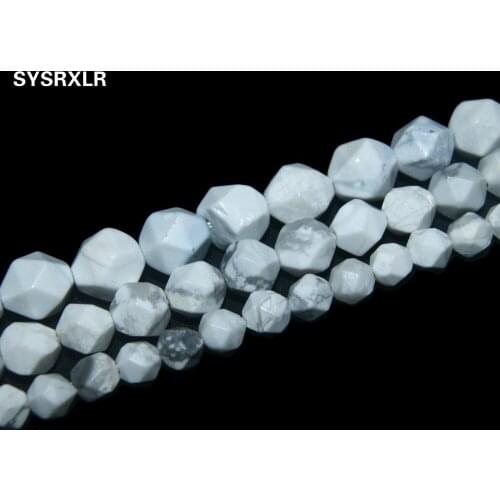 Faceted Howlite White Turquoises Natural Stone Beads Round Spacer Beads For Jewelry Making Diy Bracelet Necklace 6/8/10 MM