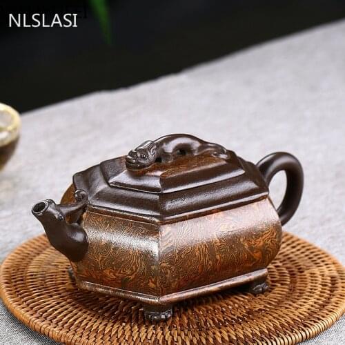 Yixing Retro Tea Pot Handmade Boutique Purple Clay Teapots Raw ore Beauty Kettle Chinese Tea Ceremony Customized Gifts 230ml