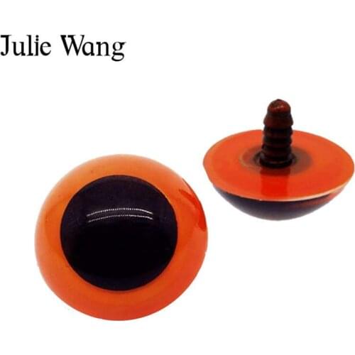 Julie Wang 50PCS 12mm Plastic Doll Eyes Multi-color Buttons Safety Animal Eyes For Puppet Plush Toy Craft DIY Making Accessory