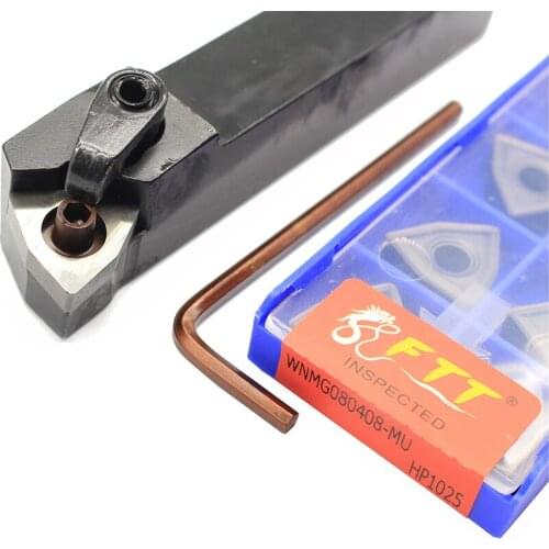 MWLNR1616H08 1PCS+ 10PCS WNMG080408-MU HP1025 carbide insert for CNC Lathe Turnning cutter holder turning tools holder