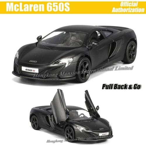 1:36 Scale Diecast Alloy Metal Licensed Collection Car Model For McLaren 650S Pull Back Toys Vehicle -Matte Black