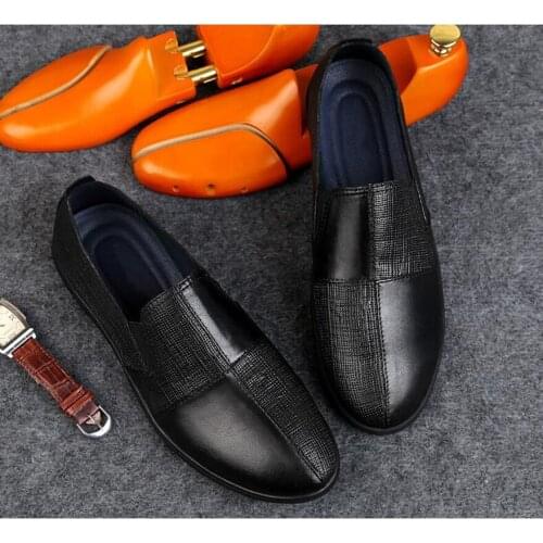 Men Loafers Shoes Genuine Leather Casual Shoes Summer/Autumn Fashion Soft Bottom Boat Footwear Comfy Mens Flat Shoes