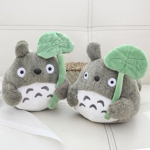 Kawaii Plush Toy Stuffed Animals Plush Lotus Leaf Totoro Cartoon Plushie Soft Toys for Girls Kids Birthday Gifts