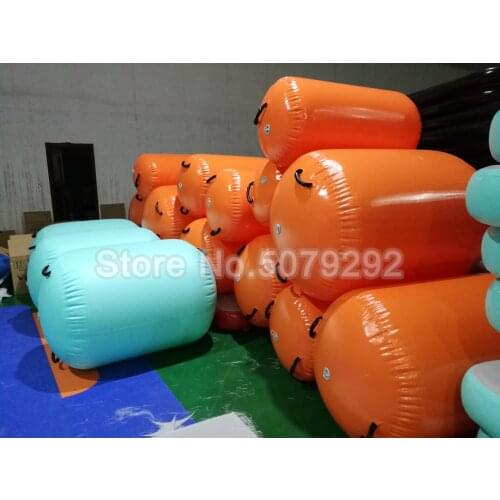 Orange Color Inflatable Air Barrel For Yoga Training 100*60/85cm Dia Air Roller For Cheerleading Gymnastics Hot Air Track Roller