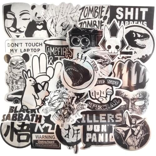 10/30/50pcs/pack Metal Wire-Drawing Graffiti Reflection Stickers For Motorcycle Notebook Computer Car DIY Guitar Refrigerator