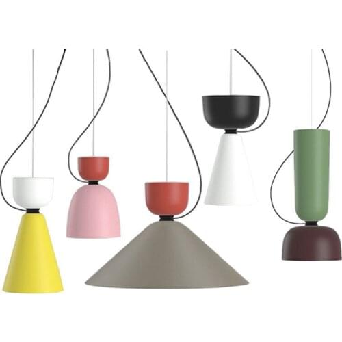 Nordic simple Macaron LED pendant light lamp bar restaurant modern metal DIY Hanglamp bedroom cafe lighting fixtures Cafe shop