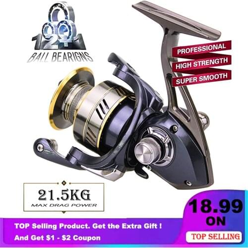New 2021 All-Metal 21.5KG Max Drag Power Fishing Reel Super Smooth Spinning Reel Freshwater And Seawater Dual Use Reel