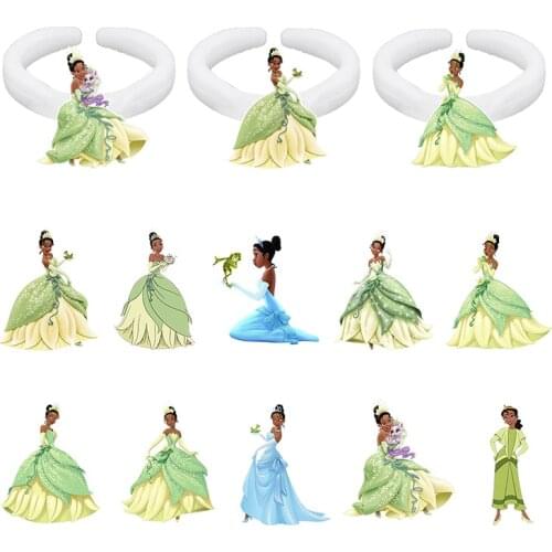 Disneys New Beautiful And Lovely Tiana Princess Shape Round Ring Can Be Adjusted In Size Resin Acrylic Ring Ladies Jewelry