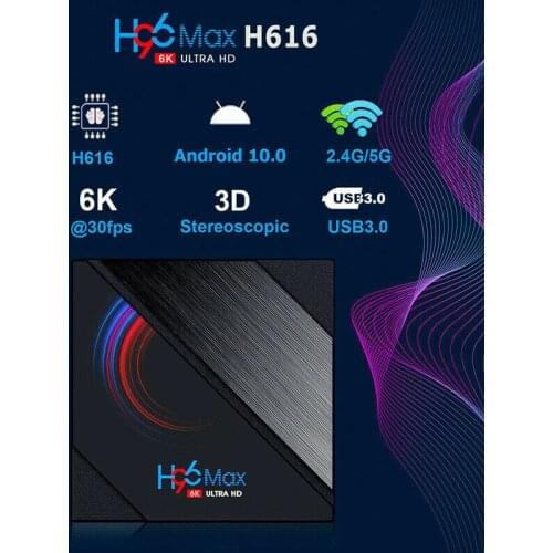 New Arrival 4GB RAM+32GB ROM HD Network Player 6K HD Android 10.0 Smart Wi-Fi Set Top TV Box For Indoor Home