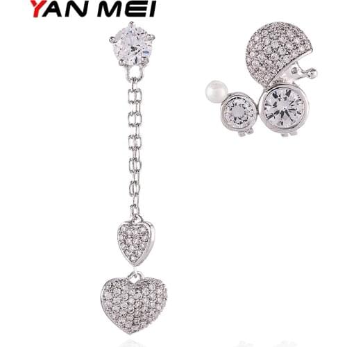 YANMEI New Cublic Zircon Horse Earrings For Women Elegant Crystal Lovely Animal Fashion Jewelry YME7937