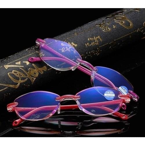 Hot Ultralight Rimless Reading Glasses Anti Blue Light Radiation Computer Presbyopia Reader kulary 1.0 To 4.0