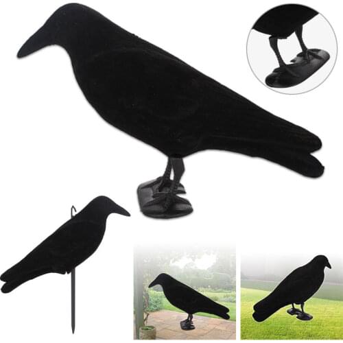 Fake Bird Hunting Creative Realistic PE Black Yard Decor Scarecrow Garden Target Pest Outdoors Trap Crow Decoy