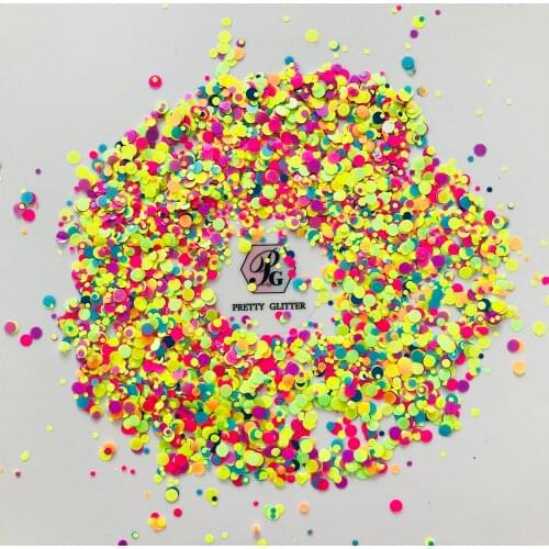 PrettyG 1 Box Circle Dot Color Mixes Sequins for Resin DIY Making Art Craft Nail Makeup Decoration Accessories