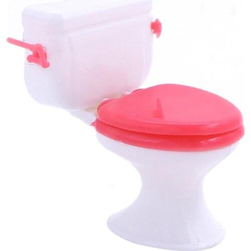 Cute Plastic Doll Closestool Pretend Role Play Toys for Dollhouse Furniture