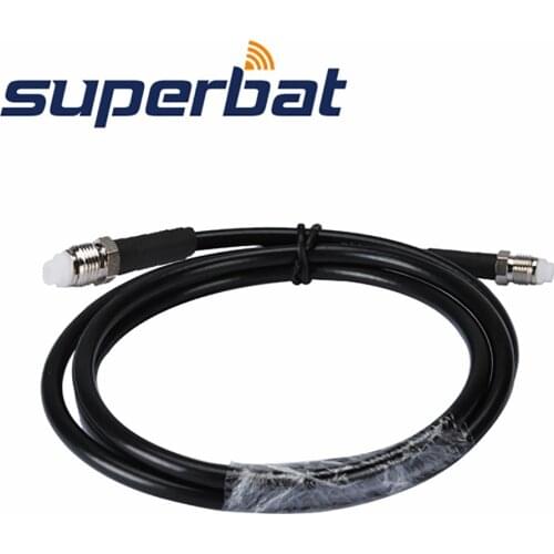 Superbat FME Female Jack Straight to FME Female Jack Straight Pigtail RG58 150cm RF Coaxial Jumper Cable for Wireless