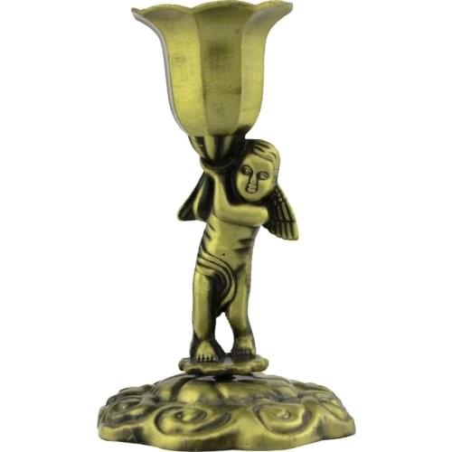 Tiaking Classical metal iron modern candle stick 6 inch,Romantic home Decoration,Wedding Flower angel candle decor holder