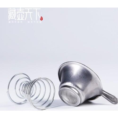 Tibetan pot of the world) kung fu tea set stainless steel fittings tea strainer tea tea filter filter silver spring
