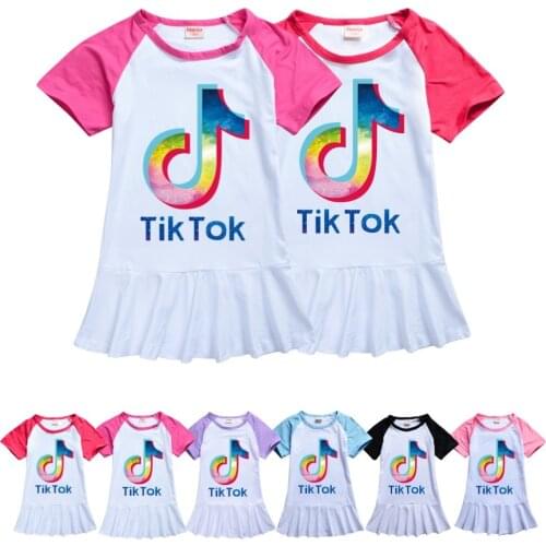 TIK TOK Girls Children Clothes Dress Girl Baby Dresses For Girls Kids Princess Infantis Dresses