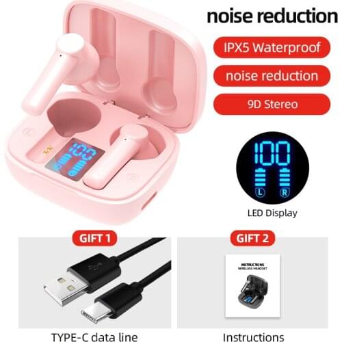 TWS Headphones Wireless Bluetooth Headphones Stereo Super Bass Headsets Sweat Proof In-ear Earbuds Led Display Headsets