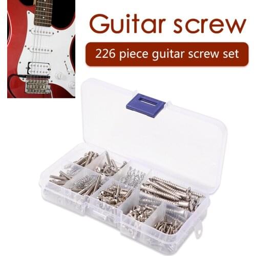 226pcs Guitar Screws Kit for Pickguard Back Plate Mount Bolts with Storage Box for Electric Guitar Accessories