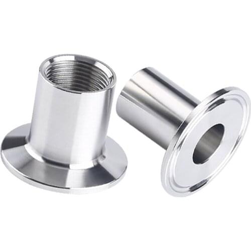 1PC 1/4" 3/8" 1/2" 3/4" 1" 1-1/4" 1-1/2" 2" 2-1/2" BSPT Female O/D 50.5mm 64mm 304 Stainless Sanitary Ferrule Clamp Pipe Fitting