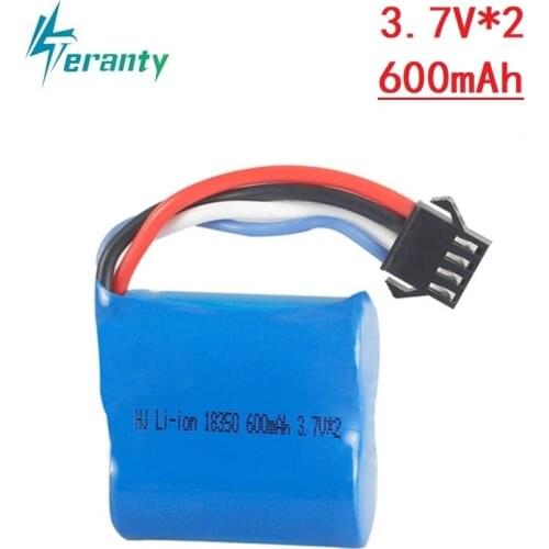 1pcs 3.7V*2 600mAh Li-Ion battery for UDI R/C UDI001 UDI 001 poison high speed boat 18350 3.7V Replacement battery
