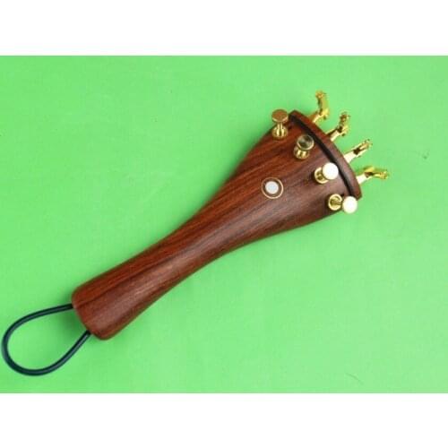 1pc Viola Tailpiece fixed golden fine tuners Tail Gut