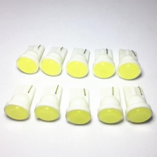 10pc T10 W5W led Car White Trunk light Wedge Side Bulb Car led Ceramic License plate lamp 194 168 COB LED parking lights 12V