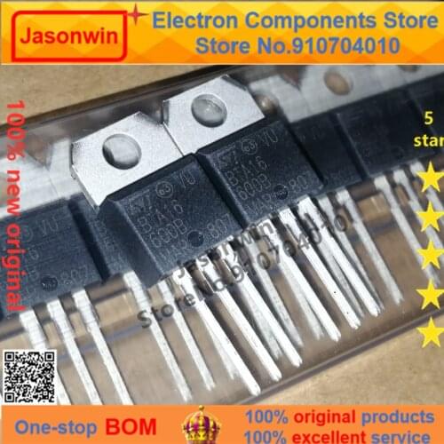 100% nuevo 50 unids/lote original Silicon controlled rectifier BTA16-600B 16A600V BTA16-600BRG TO-220 Transistor