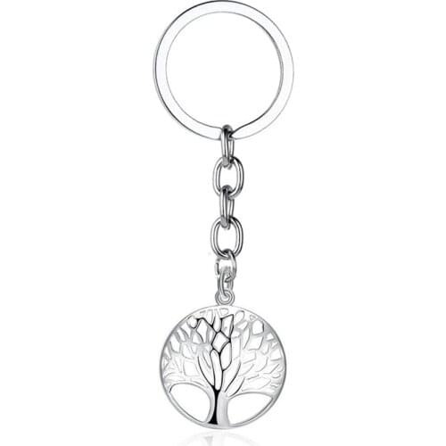 12PC Tree Of Life Charm Pendant Keyring Hollow Tree Of Life Women Girls Love Jewelry Anniversary Gifts Wedding Gifts Accessories