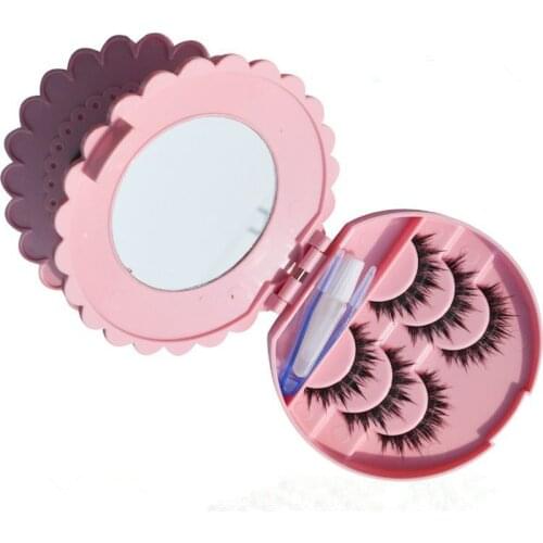 3 Pair 3D Mink False Eyelash Adhesive Makeup Fake Extension Eye Lashes Long Natural Flase Eyelashes Beauty Tools