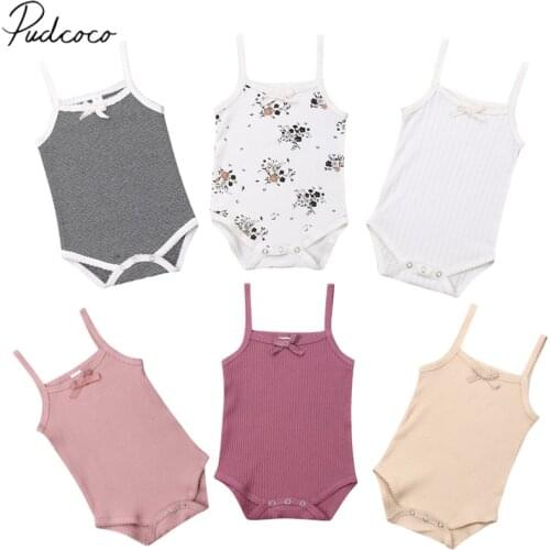 2019 Baby Summer Clothing Wholesale 3Pcs Bodysuits/Set Newborn Kid Baby Girl Sleeveless Jumpsuits Outfit Casual Playsuit Clothes