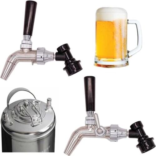 304 Stainless Forward Sealing Faucet with Ball Lock Quick Disconnect For Cornelius Keg Homebrew Kegging Kit