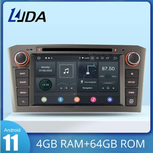 LJDA Android 10 Car DVD Player For Toyota Avensis T25 2003-2008 GPS Navigation Stereo 2 Din Car Radio 4G+64G Multimedia DSP IPS